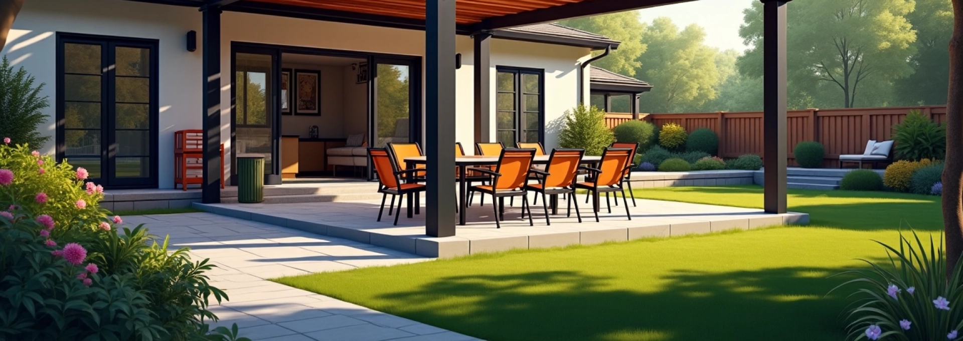 Pergola à toiture fixe